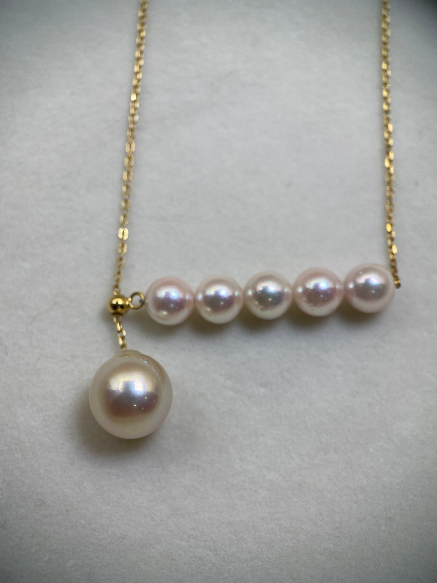 Elegant Akoya & South Sea Golden Seawater Pearl Necklace 6.9-10.9 mm